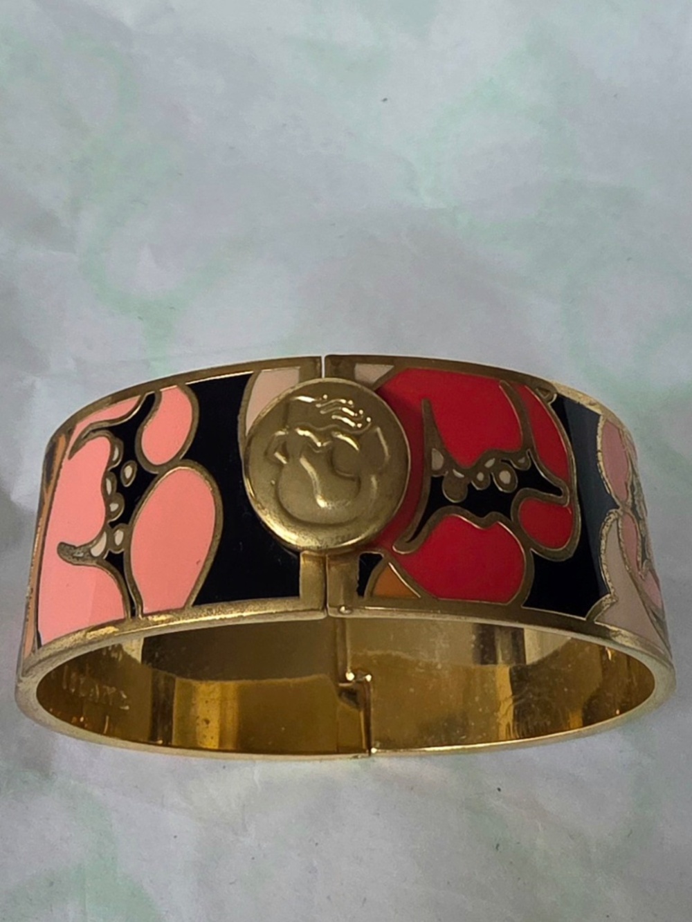Enameled cuff bracelet